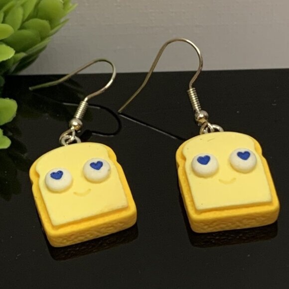 Toast Earring, Funny Food Earring, Gift Idea, Bread Earring, Toast Jewelry - Picture 5 of 5